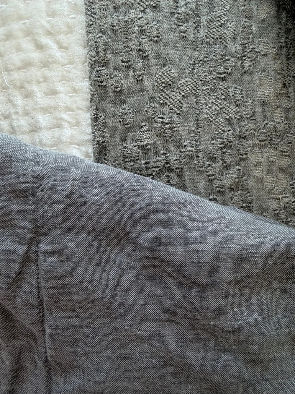 Restoration Hardware Stonewashed Belgian Linen King Lounger Shams(2) Dark Gray